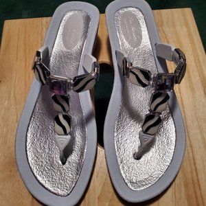 Pia Rossini Light Grey Wedge Sandal Lt Grey